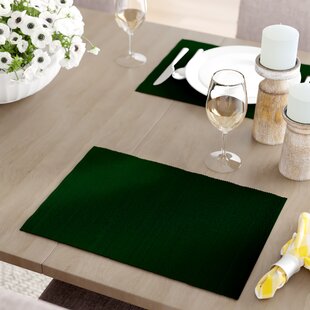 6 Pieces Placemats + 1 Table Runner + 6 Coasters Table Runner with Mats and Coaster Set for Dinner Table 6 Seater Dark Grey
