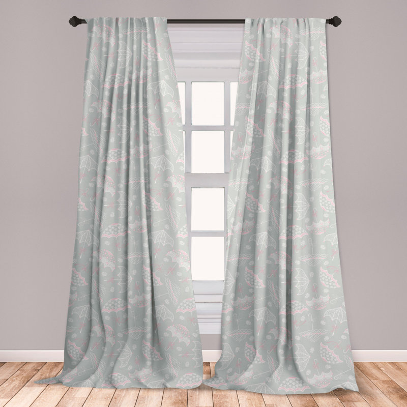 East Urban Home Ambesonne Umbrella 2 Panel Curtain Set Vintage
