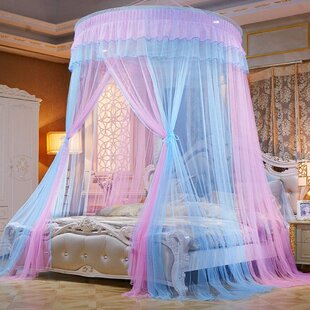 Lace Canopy Hanging Wire Dome Mosquito Net King Bed Size 