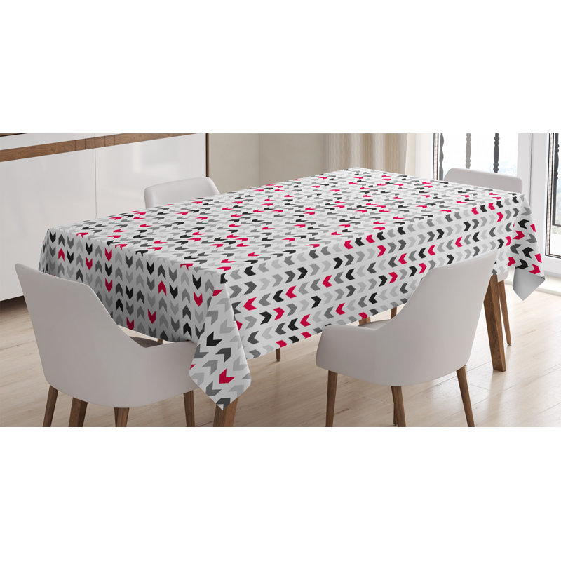 >East Urban Home Zig Zag Lines Triangles Contemporary Art Print Tablecloth Wayfair