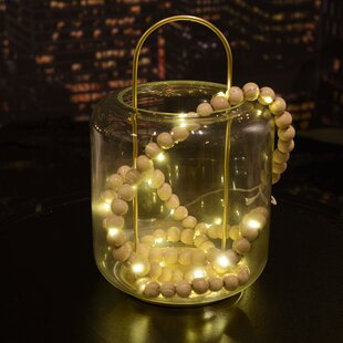 US Rose Gold Mini Cage Lantern String Lights With Diamond Shaped LED Bulbs Xmas 
