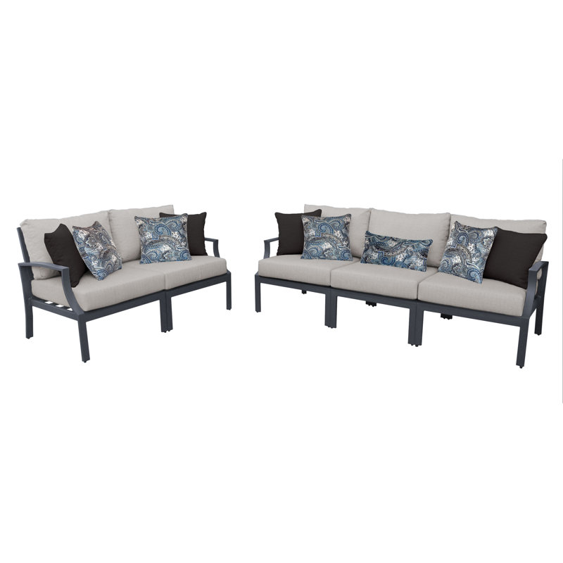 Ivy Bronx Benner Outdoor Aluminum 5 Piece Sectional Seating Group With Cushion Wayfair