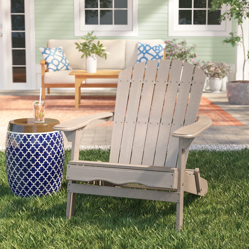 Birch Lane™ Ridgeline Solid Wood Folding Adirondack Chair ...