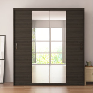 Mirror Armoires Wardrobes You Ll Love Wayfair Zanders Armoire With Mirror Sliding Doors