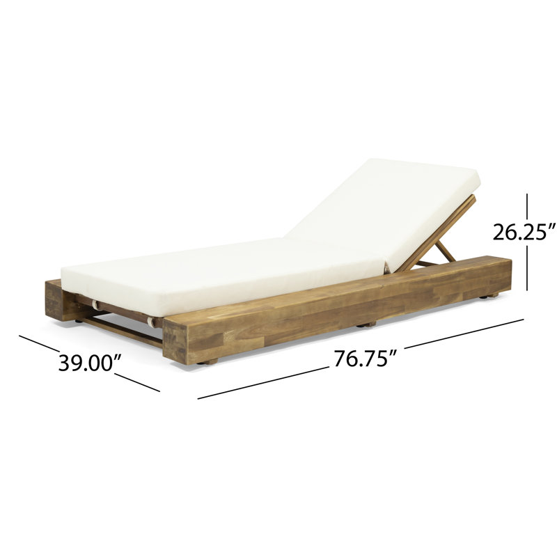 Lawrence Outdoor Reclining Chaise Lounge With Cushion Reviews