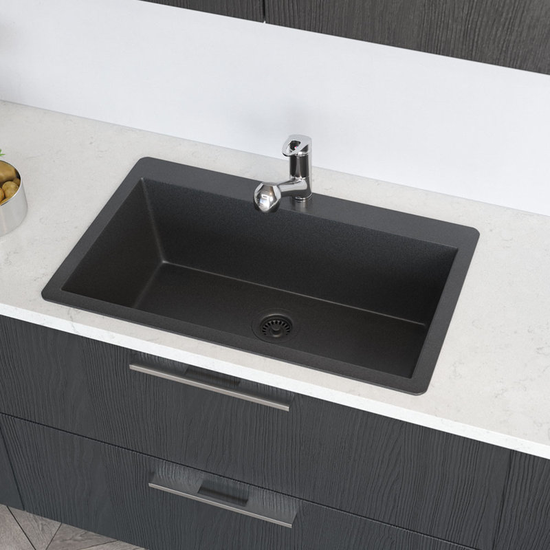 Renébyelkay Granite Composite 33 L X 21 W Drop In Kitchen Sink Granite Composite 33 L X 21 W Drop In Kitchen Sink With