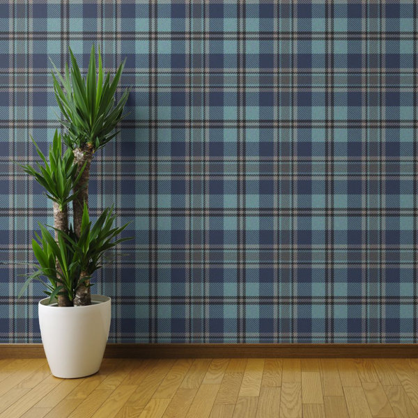 Peel-and-Stick Removable Wallpaper Buffalo Plaid Check Green White