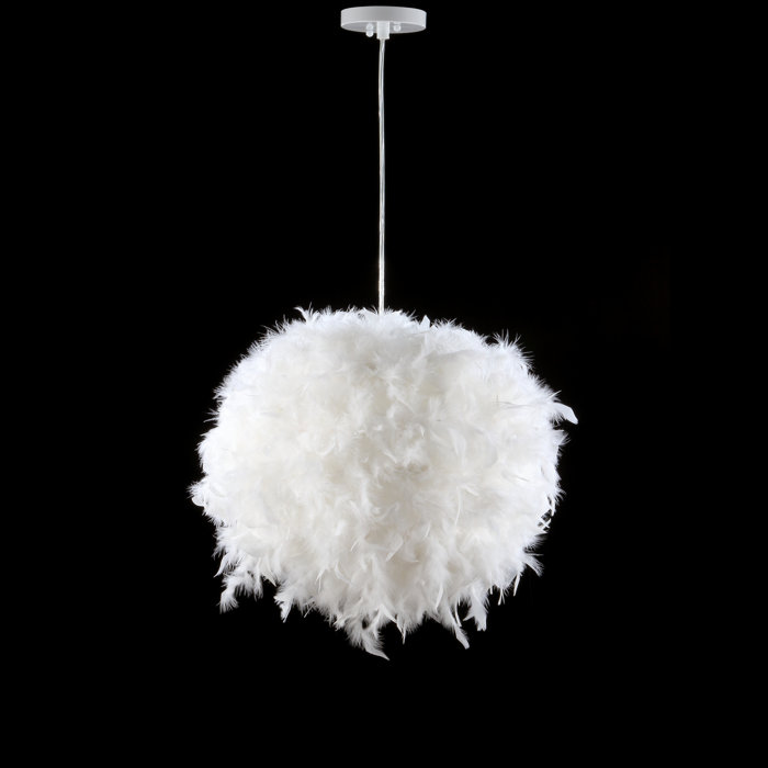 Anzalone Feather Metal Adjule 1 Light Globe Pendant Anzalone Feather Metal Adjule 1 Light Globe Pendant