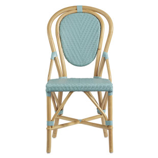 blue wicker dining chairs