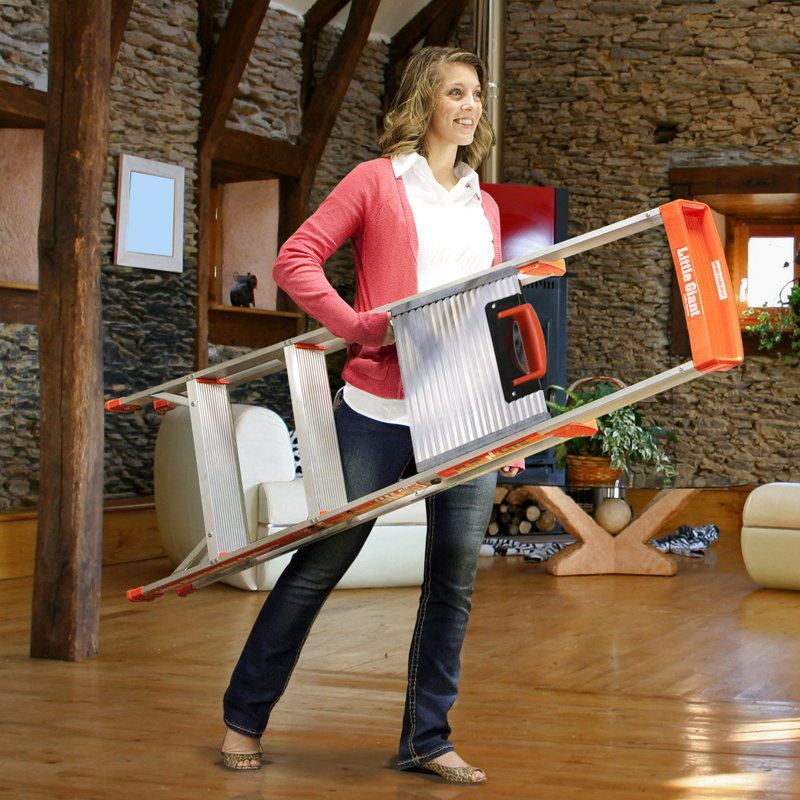 Little Giant Ladder 3 Step Aluminum Flip N Lite Type 1a Step Stool With 300 Lb Load Capacity Reviews Wayfair