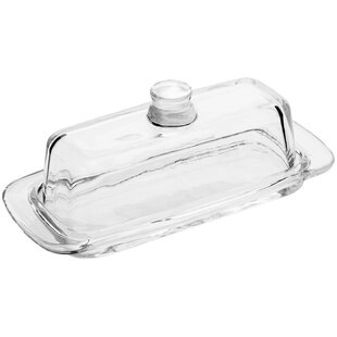 Butter Dish With Lid Clear Plastic Break Resistant Classic Timeless Fancy Design 