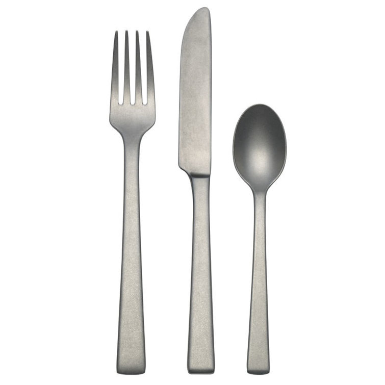 Stonewash 12 Piece 18/10 Stainless Steel Flatware Set