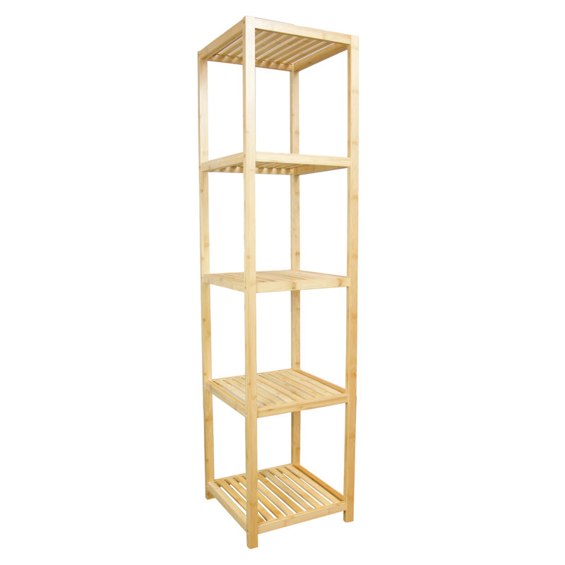 Highland Dunes Mayes Solid Bamboo Slatted 57 9 H X 14 W Shelving Unit Wayfair