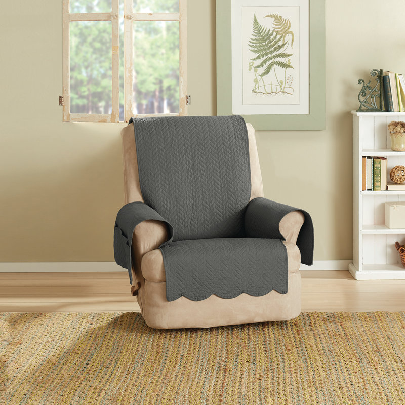 Sure Fit Vintage Washed Chevron Furniture Box Cushion Recliner