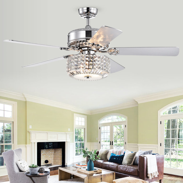 Pitchford 5 Blade Lighted Ceiling Fan With Remote Light Kit Included