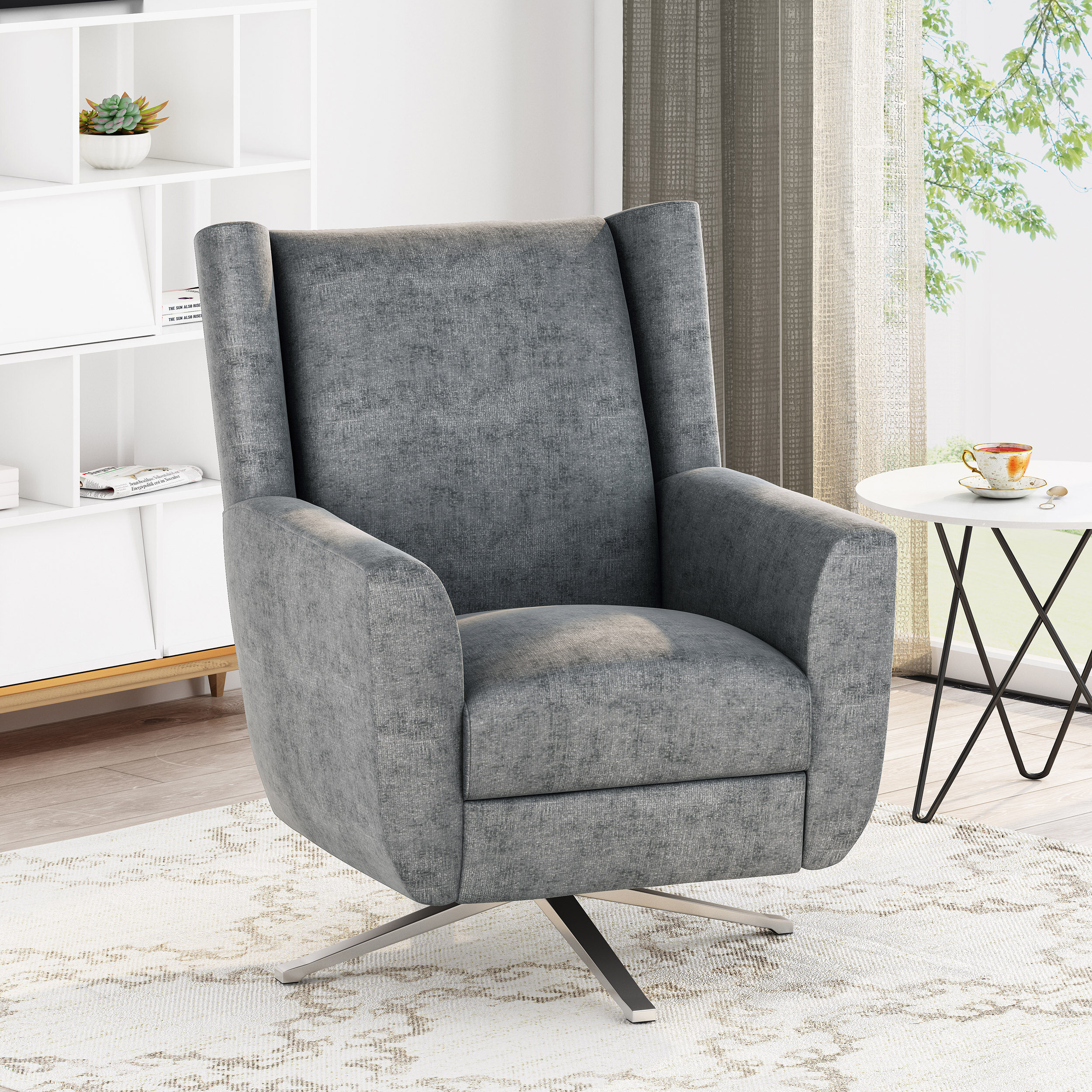 wingback swivel armchair