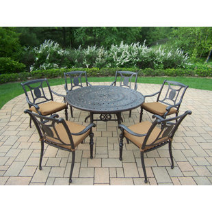 Go to store & view more images Victoria 7 Piece Dining Set with Cushions by Oakland Living
