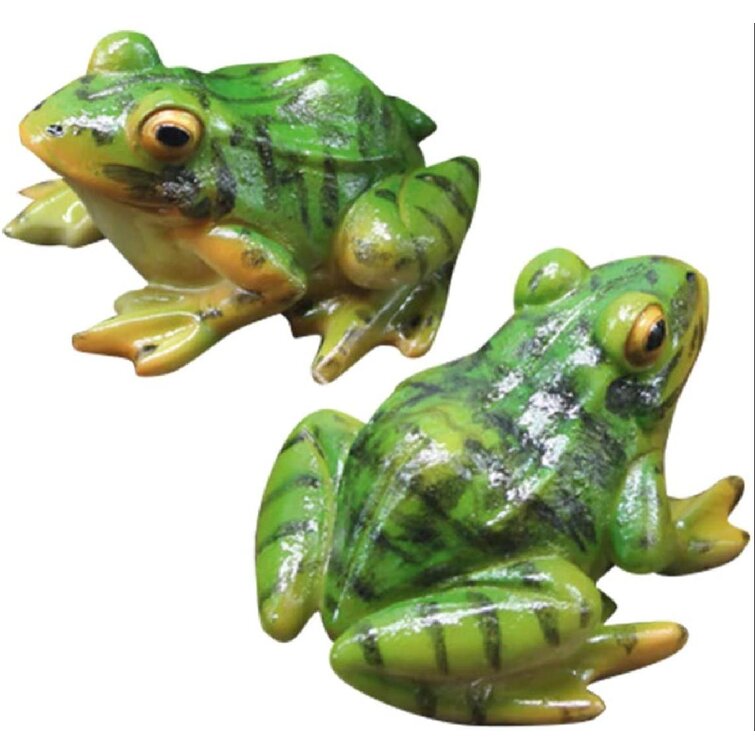 Realistic Resin Frog Sculpture Figurine w/ Stand for Secenery Layout Parts 