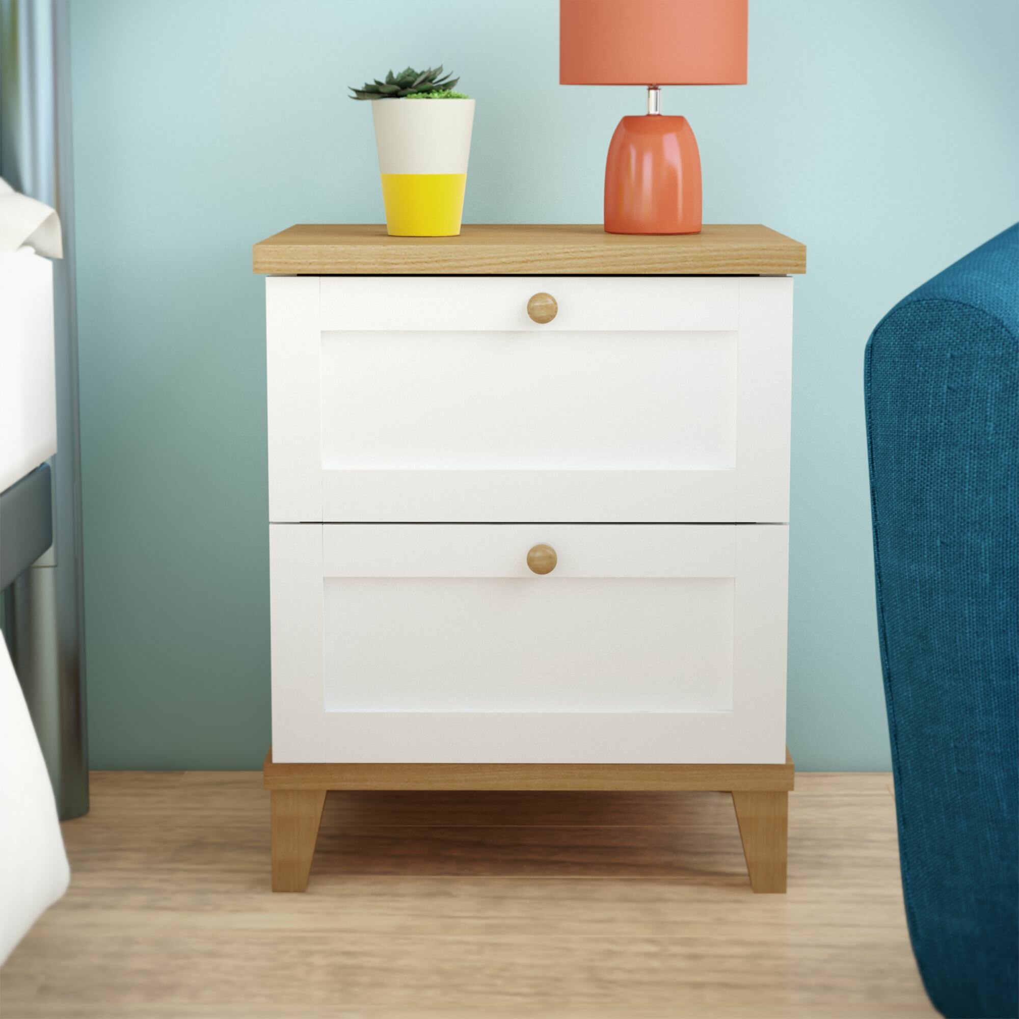 Mack Milo Abbeville 2 Drawer Bedside Table Reviews Wayfair Co Uk