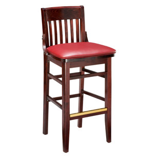 Go to store & view more images Red Barrel Studio Amoroso Traditional Beechwood School House Upholstered Seat Bar Stool
