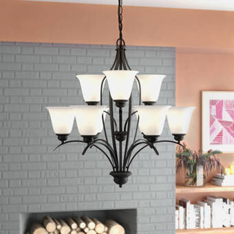 Red Barrel Studio Amal 9 Light Shaded Tiered Chandelier