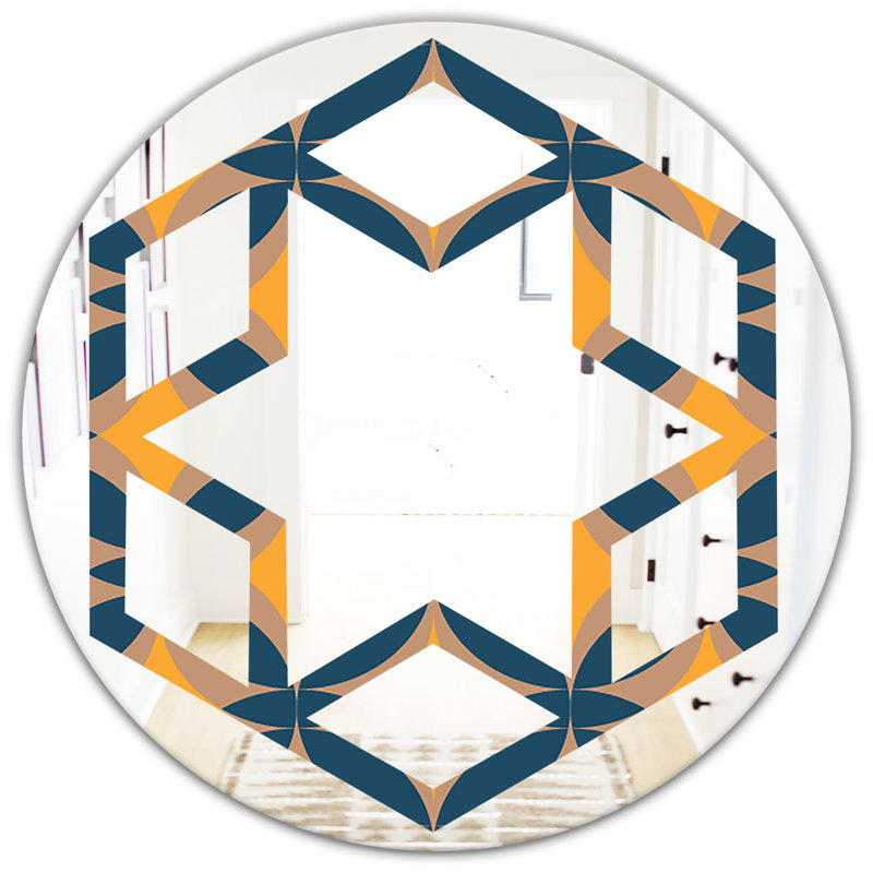 East Urban Home Hexagon Star Abstract Design Iii Eclectic Frameless Wall Mirror Wayfair