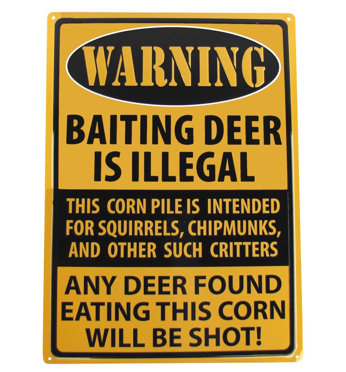 ERLOOD Warning Baiting Deer is Illegal Metal Tin Sign Tin Signs Vintage Coffee Wall Coffee & Bar Decor,Size 12 X 8 