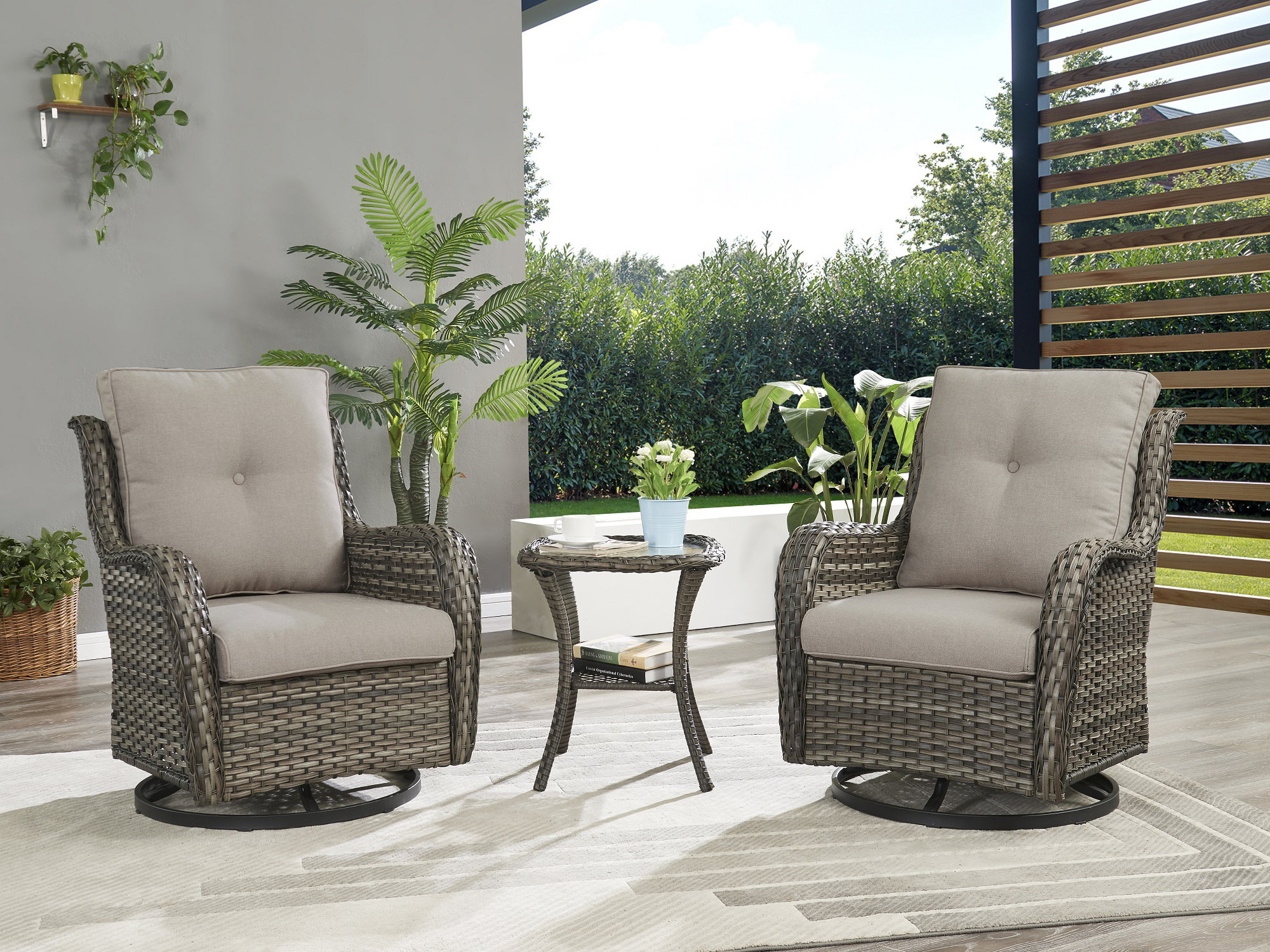 Hummuh Carolina Outdoor Wicker Chair with Cushions & Reviews | Wayfair