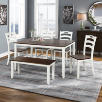 Cottage Country Dining Table With Chair And Bench Kitchen Dining Room Sets You Ll Love In 2021 Wayfair