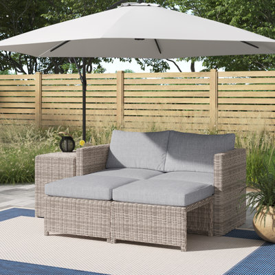 Morland 5 Piece PE Rattan Sectional Seating Group with Cushions
