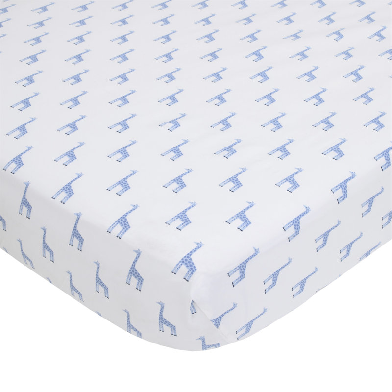 blue fitted crib sheet
