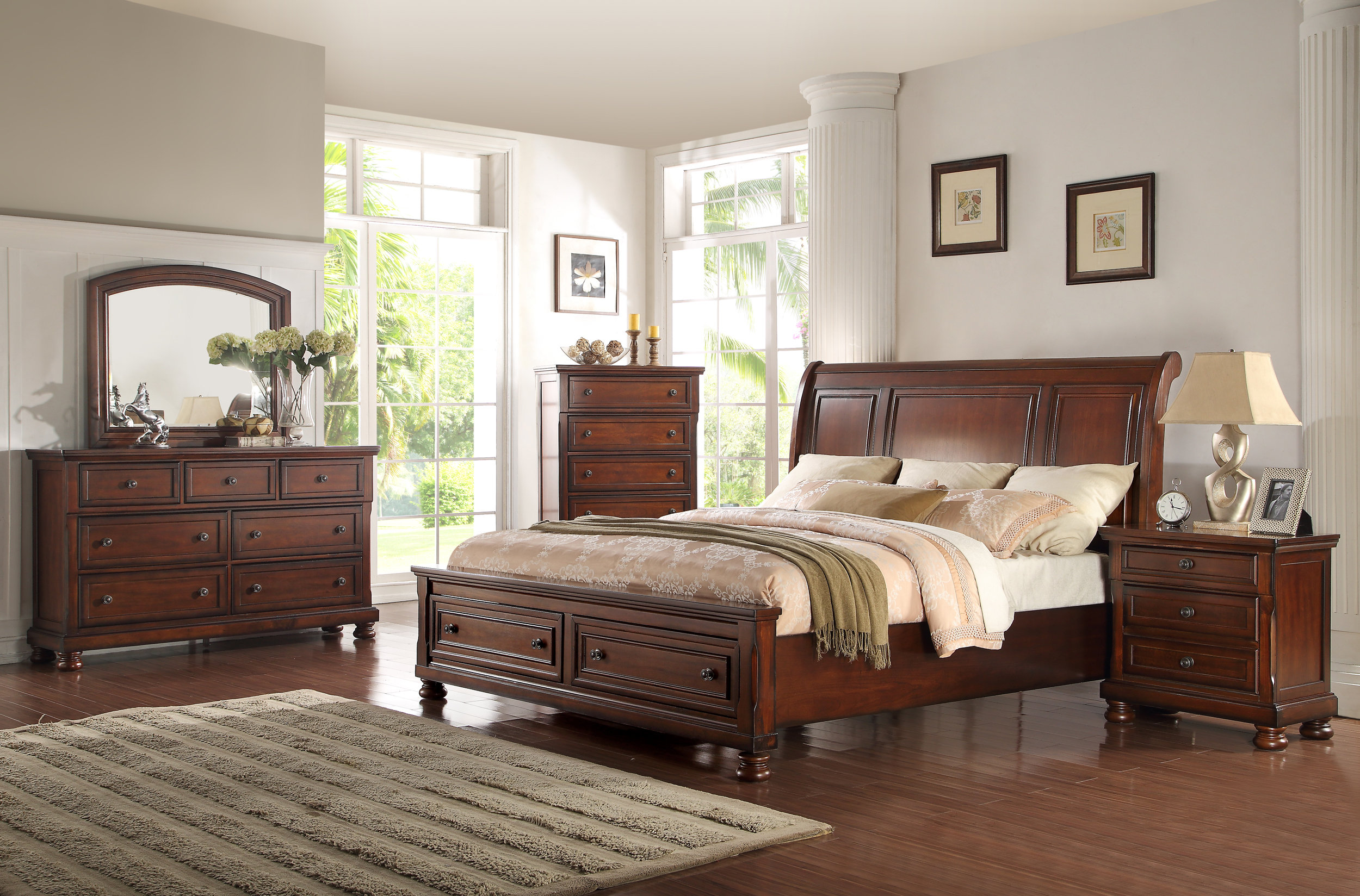 Darby Home Co Vitela Queen Standard Solid Wood 4 Piece Bedroom Set Reviews Wayfair