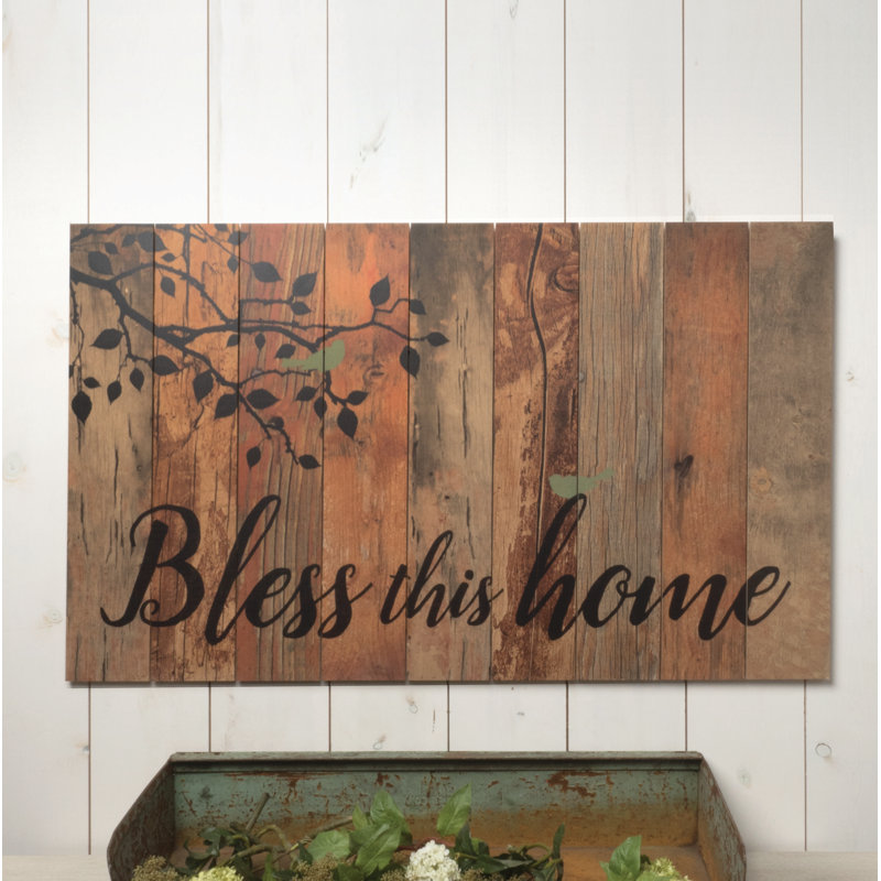 August Grove Barn Board Bless This Home Wall Decor Wayfair