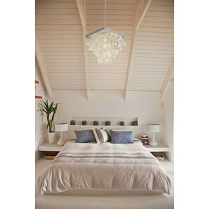 1-Light Capiz Seashell Rain Drop Pendant Lamp