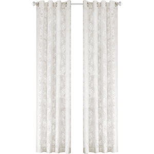 Oliver Nature/Floral Sheer Grommet Single Curtain Panel