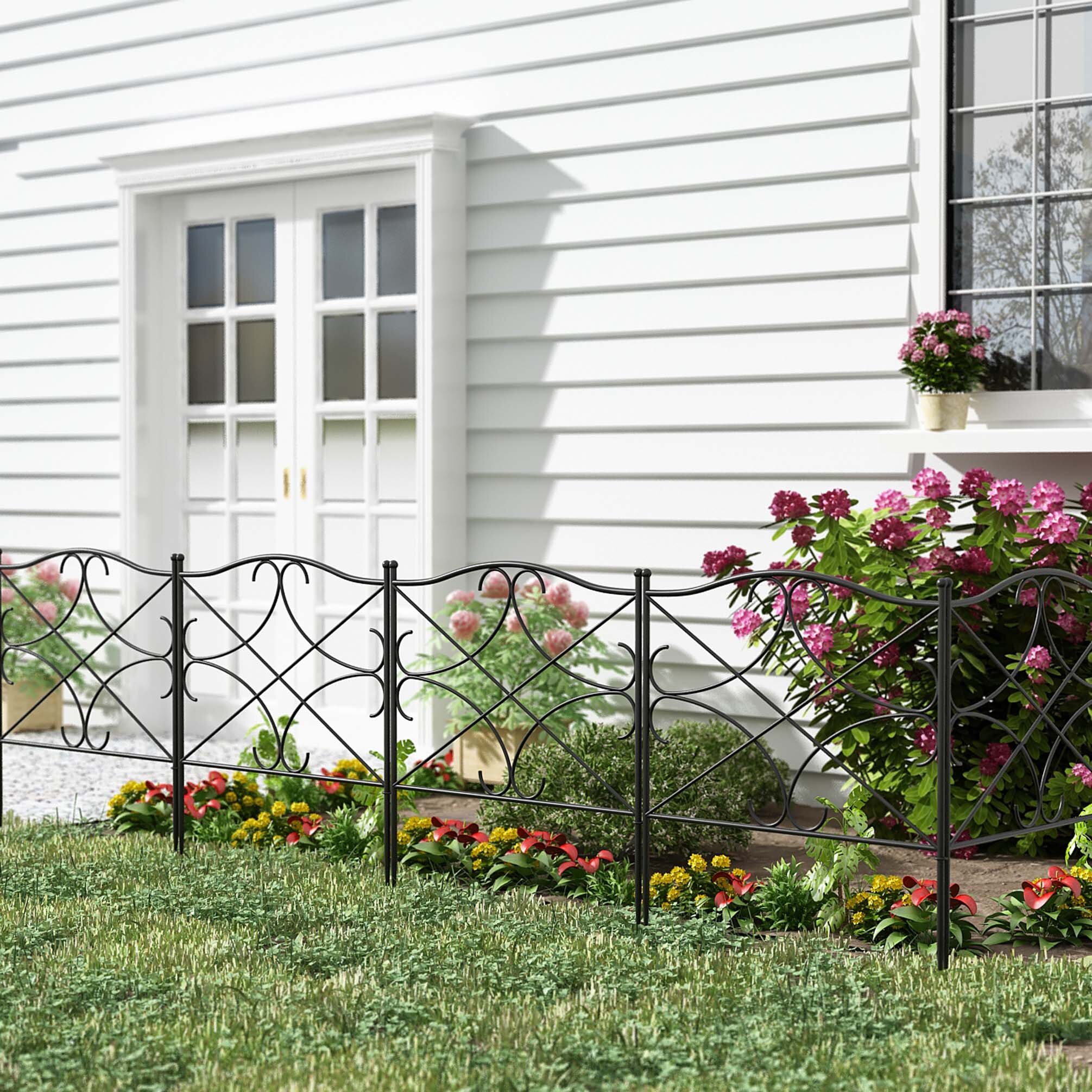 12 X23  Landscape Gardening Fence Border White 6-Pack Durable Garden Decorative 