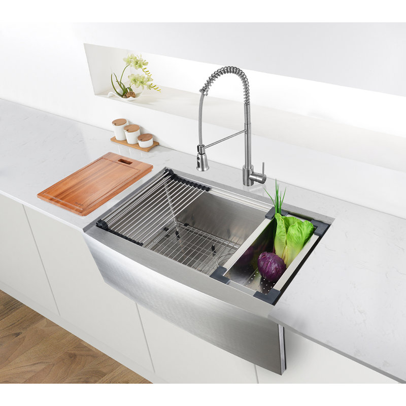 Ruvati Verona Workstation 33 L X 22 W Farmhouse Kitchen Sink