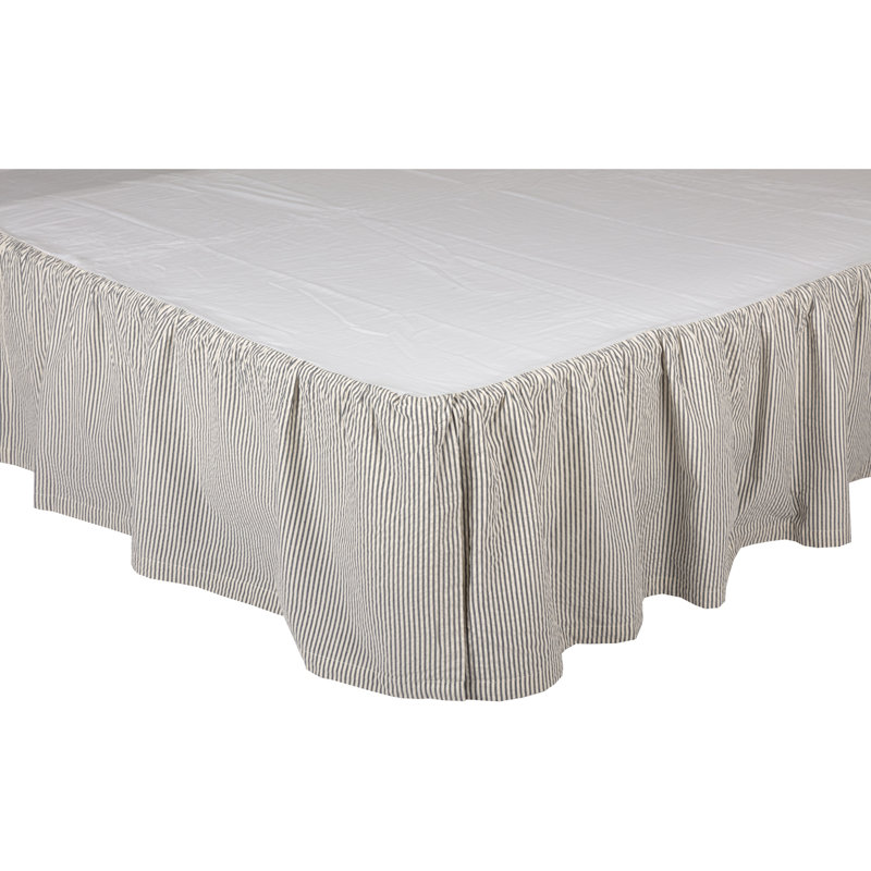 Dust Ruffle Bed Skirt With Split Corners 3 Sides Coverage 100/% Cotton Light Grey