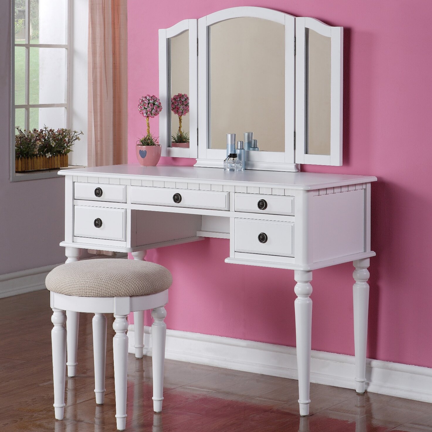 Torrance Vanity Set With Stool And Mirror Reviews Joss Main