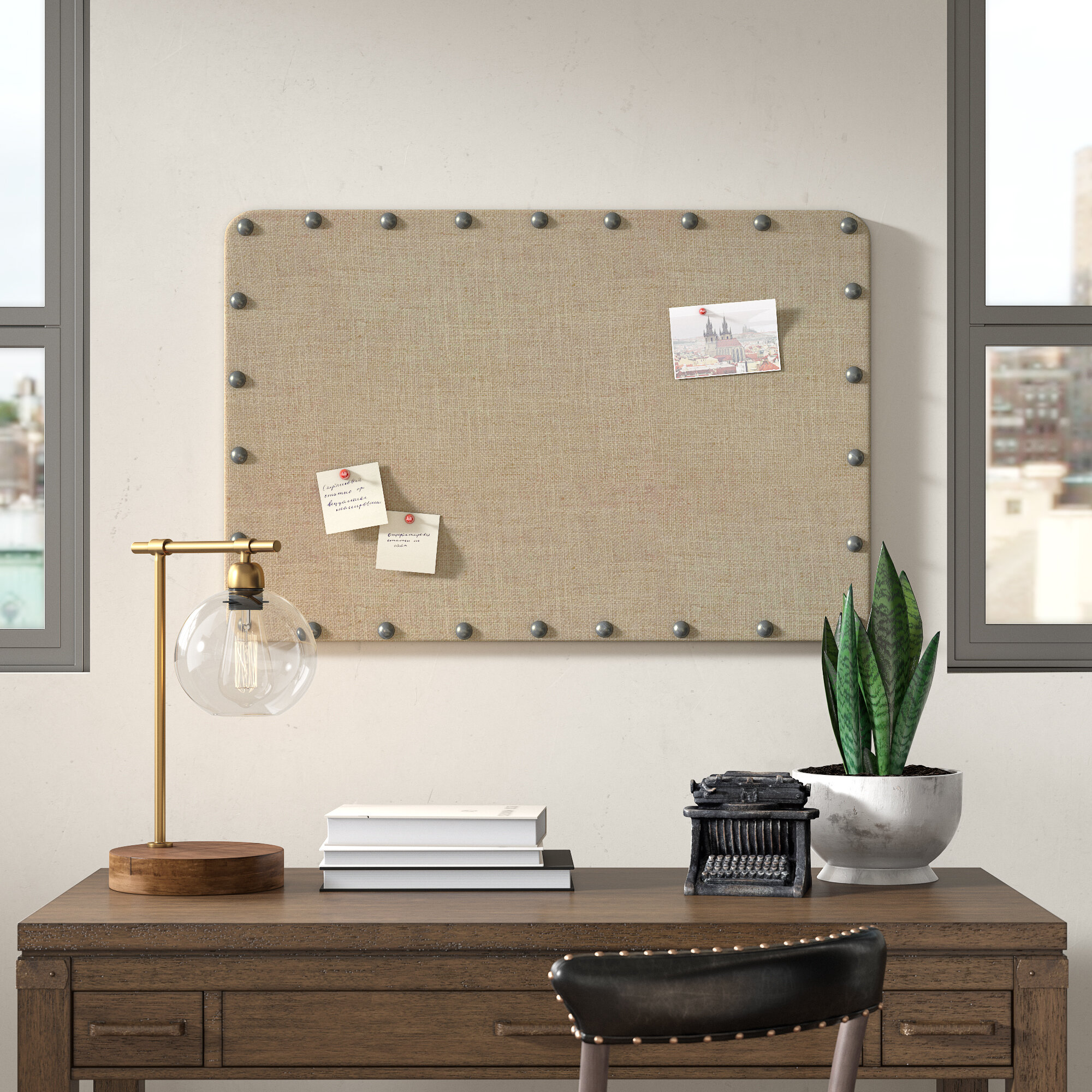 24 x 36 Bulletin Board Aluminum Framed Pin Board Wall Mounted with 12 Pins for Home Cork Board Office and School 