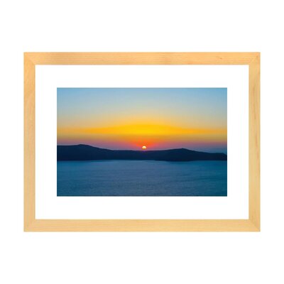 Santorini IX by Ben Heine - Photograph Print East Urban Home Format: Beige Wood Framed Paper, Matte Color: White, Size: 16