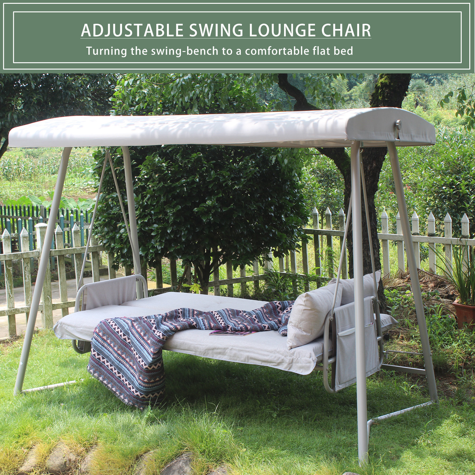 wayfair patio swing with canopy