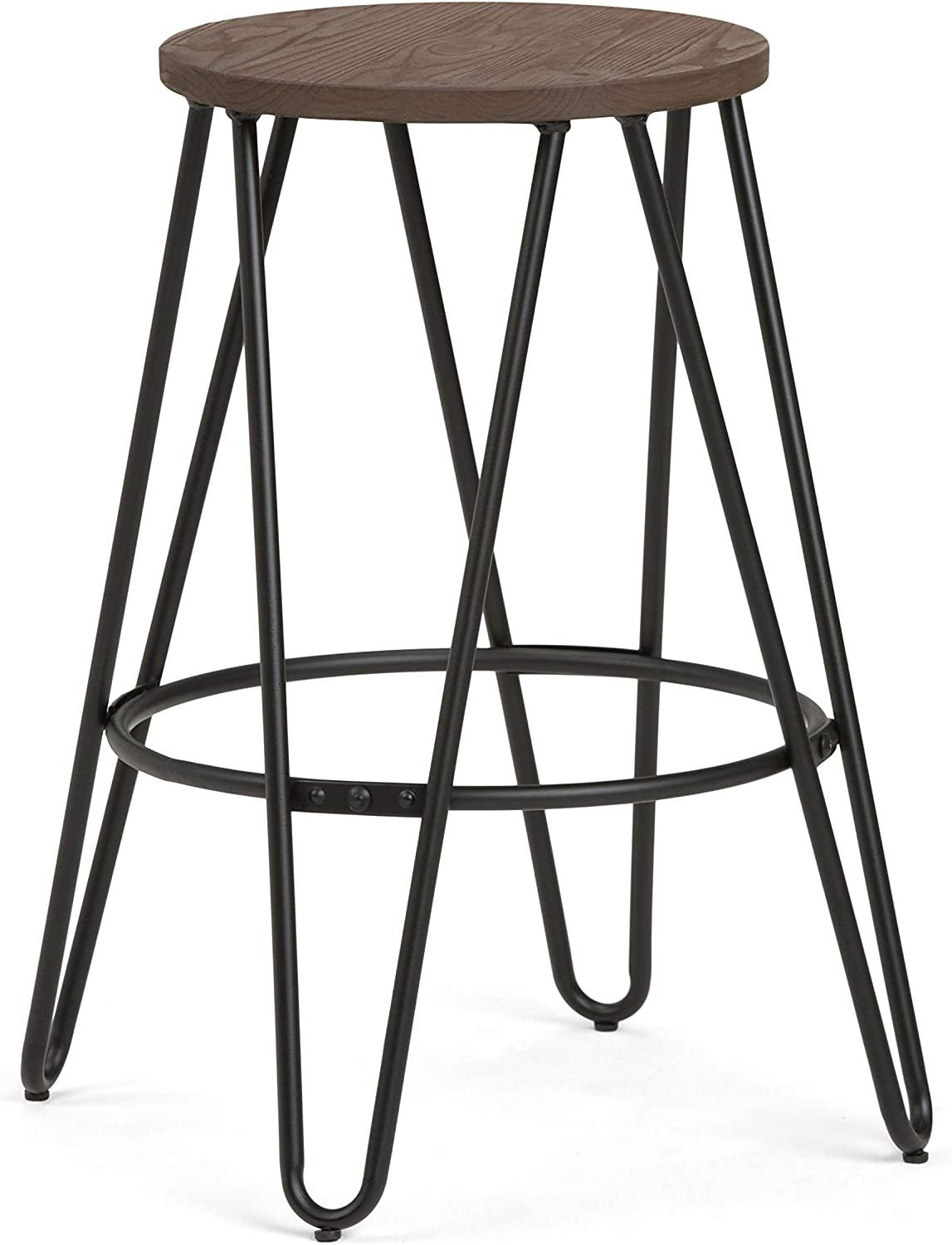 industrial elm wood bar stool