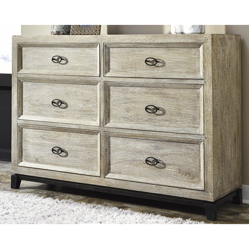 Signature Design By Ashley Halamay Wirebrushed 6 Drawer Dresser