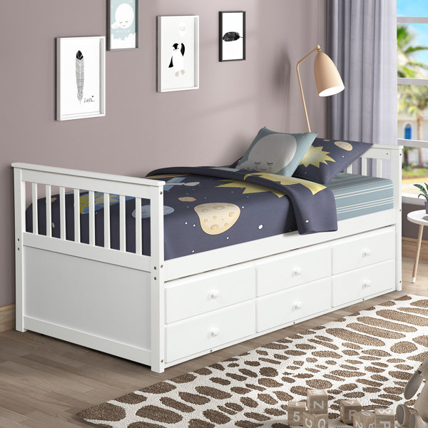 Red Barrel Studio Aulani Twin Mate S Captain S With Trundle And 3 Drawers Wayfair