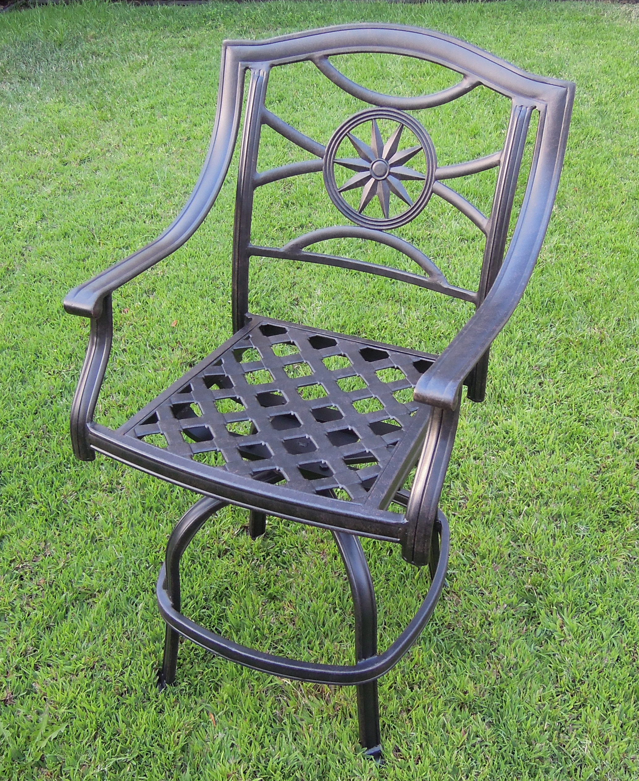 green patio cushion on Alcott Hill Lenzburg Patio Bar Stool With Cushion Reviews Wayfair