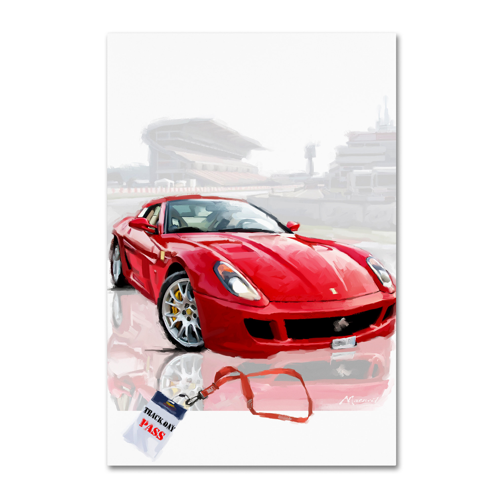 RED FERRARI SPORTS CAR CANVAS PICTURE PRINT WALL ART HOME DECOR FREE DELIVERY