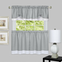 2 Panels of W32 x L36 inch Tiers W60 x L18 Valance Thermal Insulated Energy Saving Greyish White DWCN 3 Piece Blackout Kitchen Curtain Set Rod Pocket Top Kitchen Window Curtain 2 Panels of W32 x L36 inch Tiers W60 x L18 Valance Thermal Insulated Energy Saving Greyish White DWCN 3 Piece Blackout Kitchen Curtain Set Rod Pocket Top Kitchen Window Curtain
