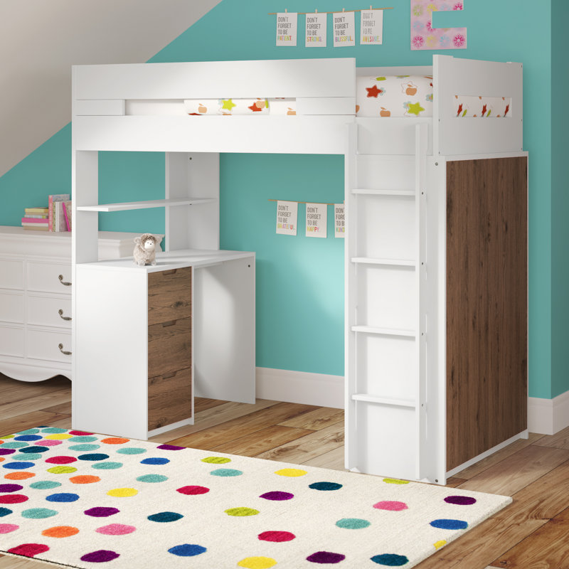 Mack \u0026 Milo™ Lit mezzanine simple avec tiroirs et tablettes Abinash et  Commentaires | Wayfair.ca