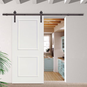 Classic Bent Strap MDF 2-Panel Interior Barn Door